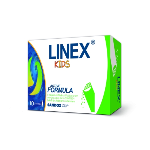 LINEX® KIDS pulveris iekšķīgi lietojamas suspensijas pagatavošanai, 10 gab.