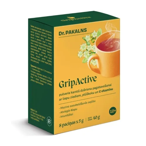 DR.PAKALNS GripActive pulveris karstā dzēriena pagatavošanai, 5 g x 8