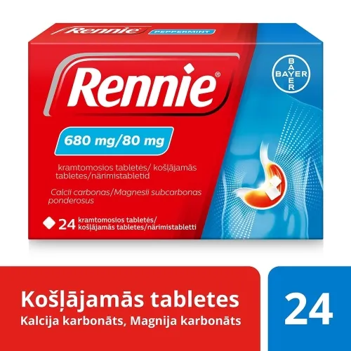 RENNIE KOŠĻĀJAMĀS TABLETES N24