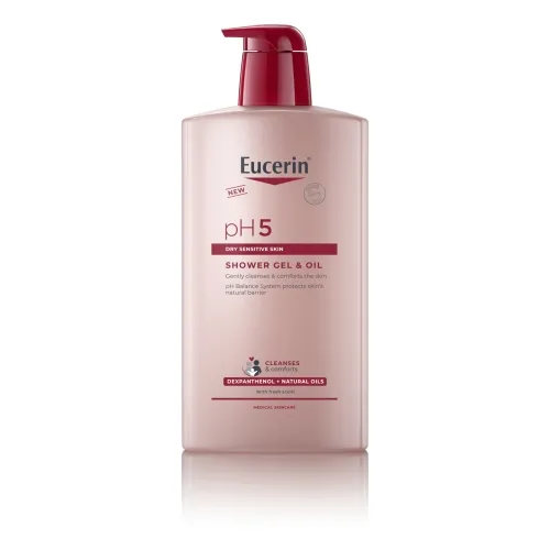 EUCERIN Ph5 dušas želeja un eļļa, 1000 ml