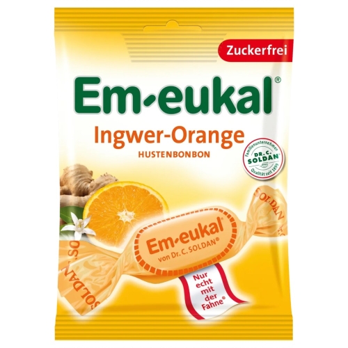 EM-EUKAL ingvera un apelsīna ledenes ar c vitamīnu, 75 g.