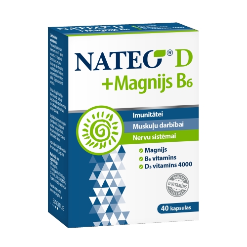 NATEO D + Magnijs B6 kapsulas, 40 gab.