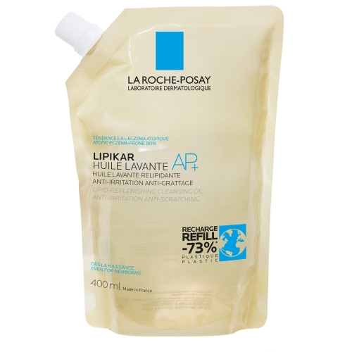 LA ROCHE-POSAY Lipikar AP+ eļļa ķermeņa mazgāšanai uzpildes iepakojums, 400 ml
