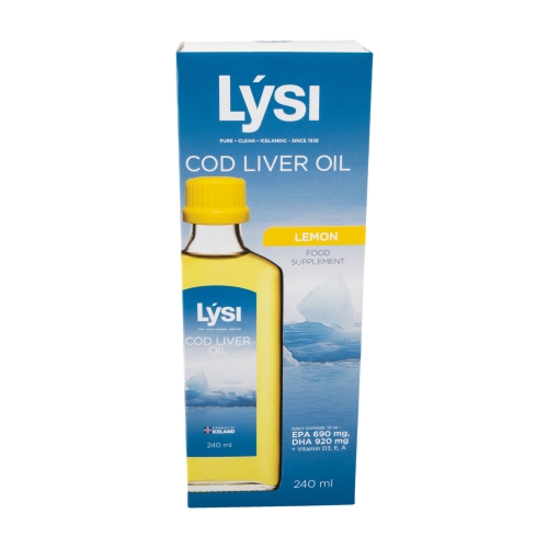 Lysi mencu aknu eļļa ar citronu garšu, 240 ml