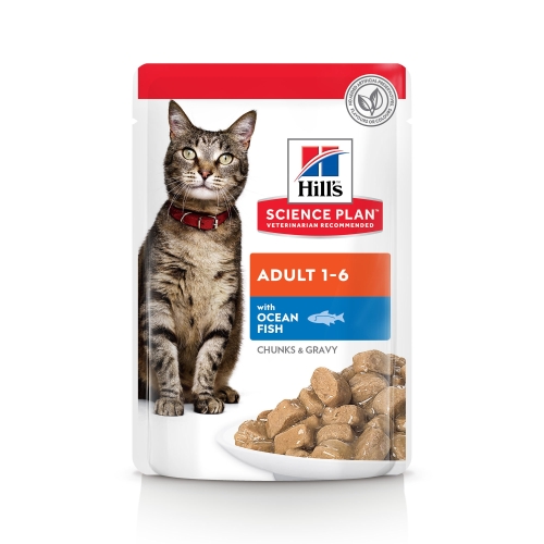 Hills kaķu mitrā barība paciņā okeāna zivs 85g N12