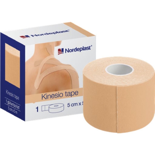 Kinezioloģiskais teips Nordepast 5 cm x 5 m bēšs, 1 gab