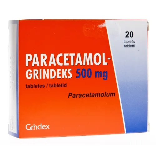 PARACETAMOL Grindeks 500 mg tabletes, 20 gab.