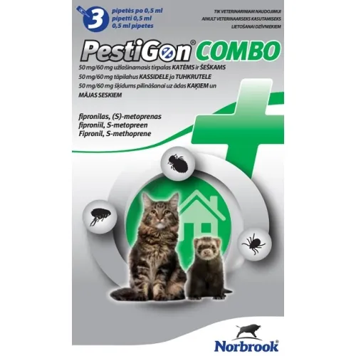 PESTIGON COMBO  50MG/60MG ŠĶĪD KAĶIEM/SESKIEM N3