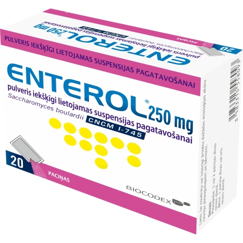 ENTEROL 250mg pulveris, 20 gab.