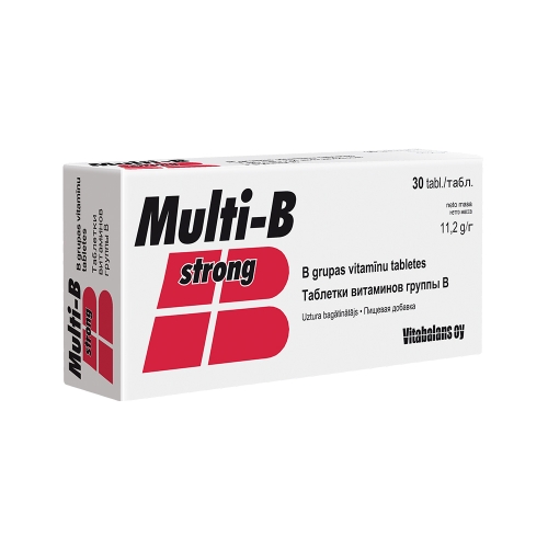 MULTI B STRONG, 30 tabletes B grupas vitamīni.