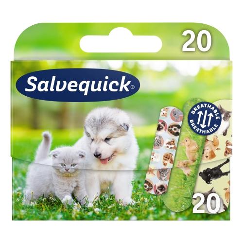 SALVEQUICK Animals plāksteri bērniem, 20 gab.