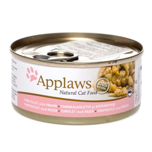 Applaws kaķu konservēta barība tuncis/garneles 156g