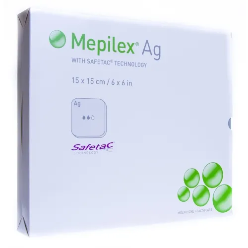 MEPILEX Ag 15 x 15cm, sterils pārsējs, 5 gab.