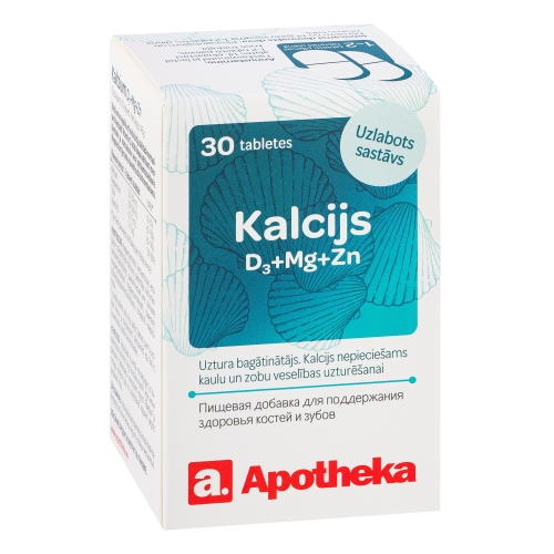 A KALCIJS D3+MG+ZN TABLETES N30