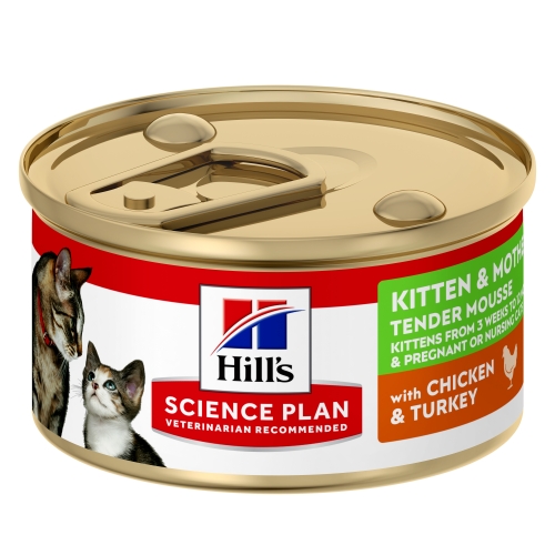 Hills kaķēnu konservēta barība vista/tītars 85g N1
