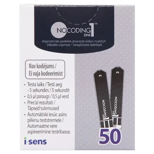 NOCODING 1Plus glikēmijas teststrēmeles, 50 gab.