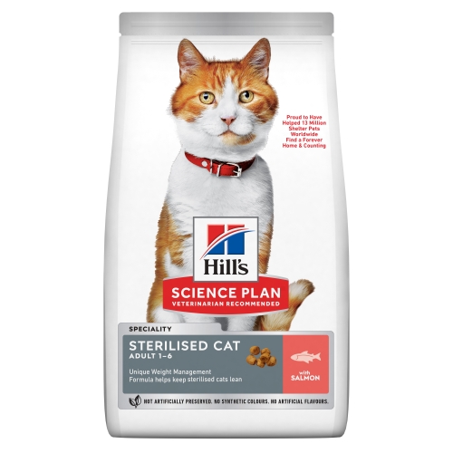 Hills kaķu sausā barība Sterilised lasis 3kg