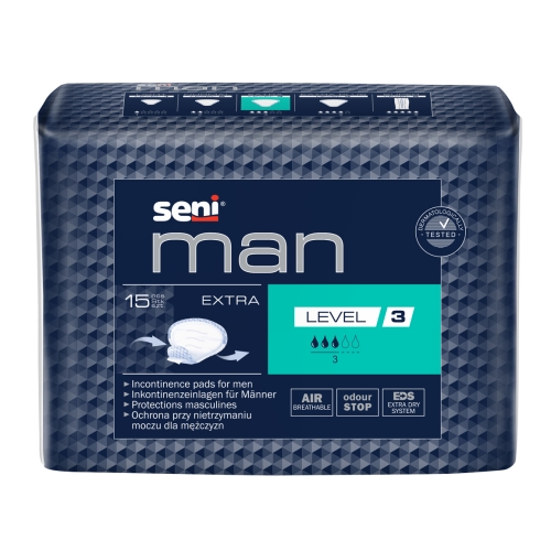 SENI MAN EXTRA (Level 3) uroloģiskie ieliktņi vīriešiem, 15 gab.