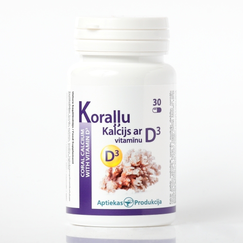 AP Koraļļu Kalcijs ar D3 vitamīnu, kapsulas, 30gab