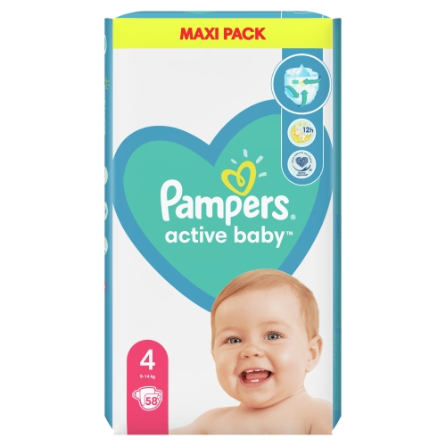 PAMPERS ACTIVE BABY S4 MAXI 8-14KG N58
