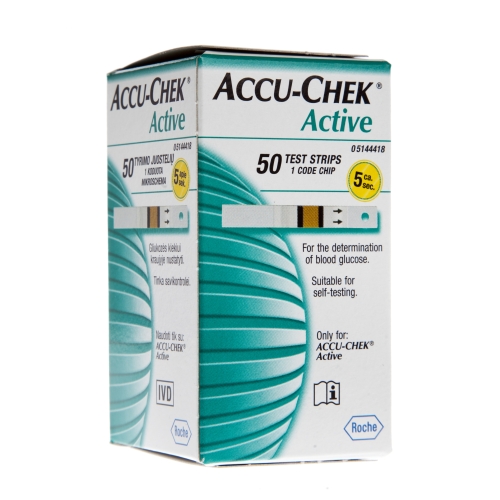 ACCU-CHEK ACTIVE GLUCOSE TESTSTRĒMELES N50 (K)