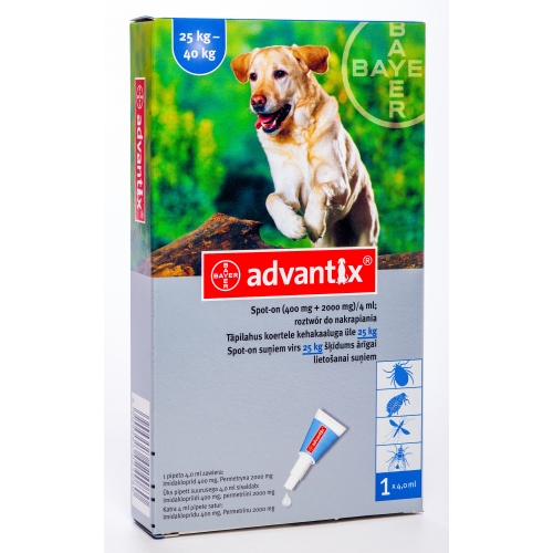 ADVANTIX 400/2000MG ŠĶĪD 4ML SUŅIEM 25-40KG N1