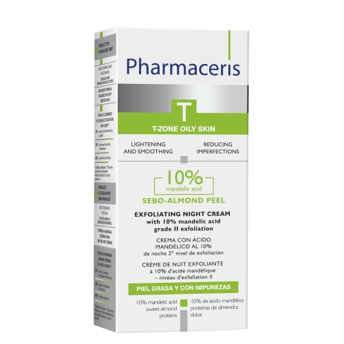 PHARMACERIS T.Sebo-Almond Peel 10% nakts krēms, 50 ml