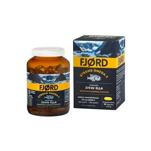 FJORD Strong Omega-3 kapsulas, 80 gab.