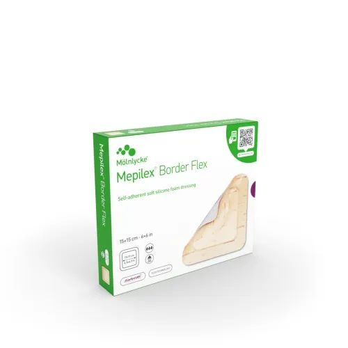 MEPILEX Border Flex pārsējs 15x15 cm, sterils pārsējs, 5 gab.