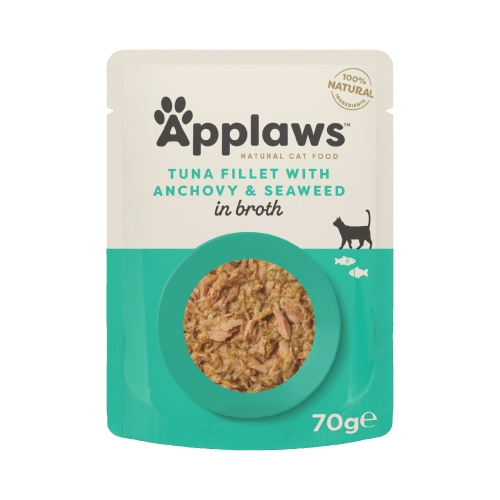 Applaws kaķu mitrā barība paciņā tuncis/anšovi buljonā 70g