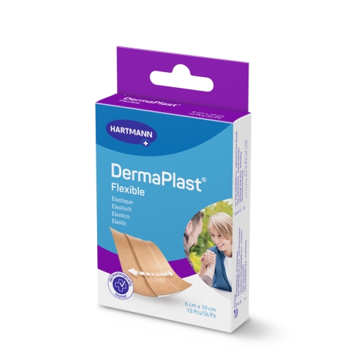 DERMAPLAST Flexible plāksteri, 6 x 10 cm, 10 gab.
