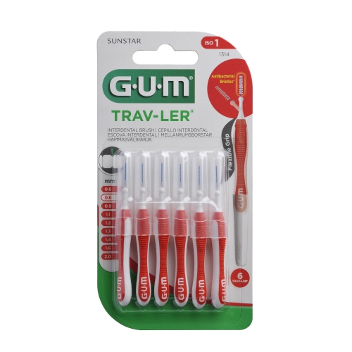GUM® Trav-Ler starpzobu birstīte 0,8 mm, 6 gab
