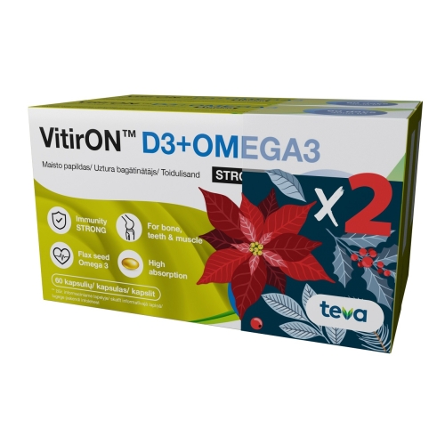 VITIRON D3 + Omega 3 Strong kapsulas, 60 gab + 60 gab