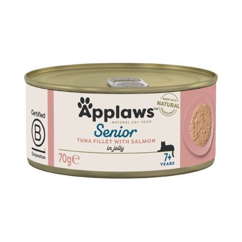 Applaws kaķu konservēta barība senioriem tuncis/lasis želejā 70g
