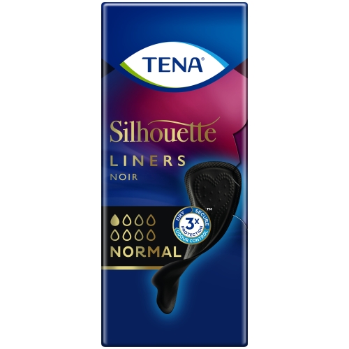 TENA Silhouette Noir Normal ieliktnīši melnā krāsā, 26 gab.