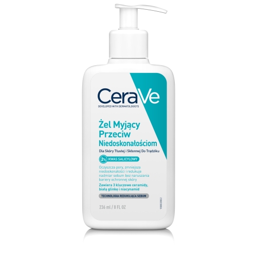 CERAVE mazgāšanas gels taukainai ādai ar tendenci uz pinnēm un nepilnī