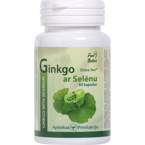 AP Ginkgo Biloba ar selēnu, kapsulas, 60gab