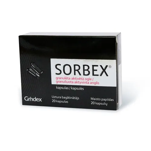 SORBEX GRANULĒTA AKTIVĒTĀ OGLE KAPS N20