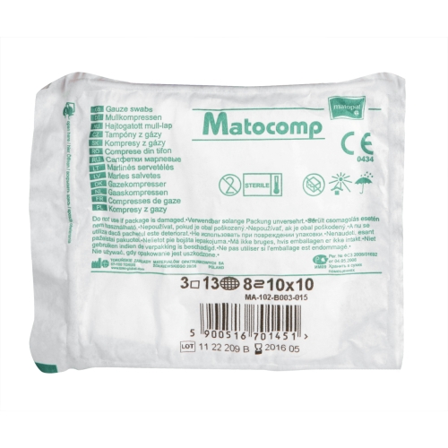MATOPAT MATOCOMP sterilas marles salvetes, 10x10 cm, 5 gab.