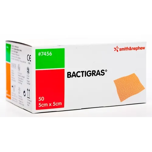 BACTIGRAS pārsējs 5cm x 5cm, 50 gab.