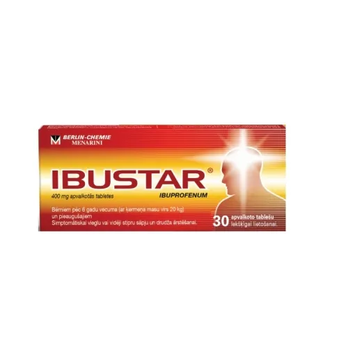 IBUSTAR 400 apvalkotās tabletes 400mg, 30 gab.