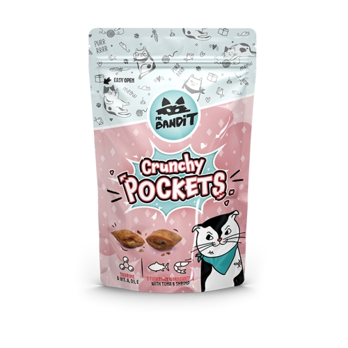 MR.BANDIT CAT KRAUKŠĶĪGI CEPUMI AR TUNČA UN GARNEĻU PILDĪJUMU 40G