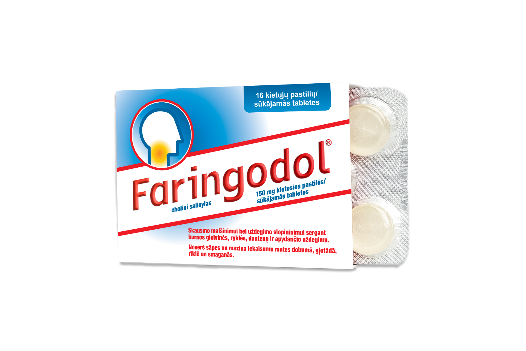 Faringodol 150 mg sūkājamās tabletes, N16 - Produkta attēls 2