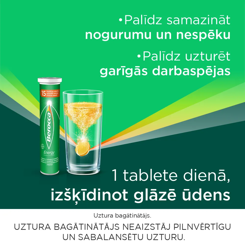 BEROCCA Energy putojošās tabletes, 15gab - Produkta attēls 2