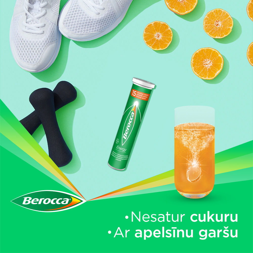 BEROCCA Energy putojošās tabletes, 15gab - Produkta attēls 3