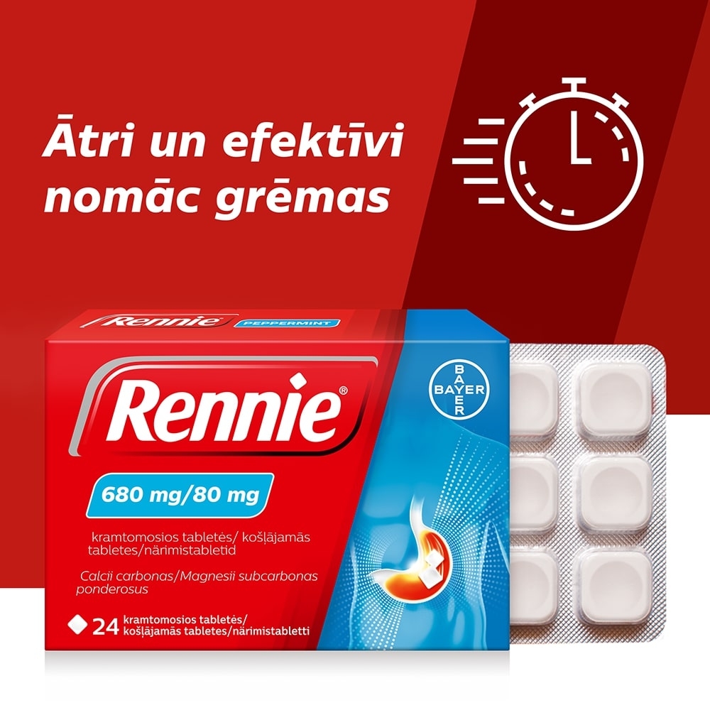 RENNIE KOŠĻĀJAMĀS TABLETES N24 - Produkta attēls 2