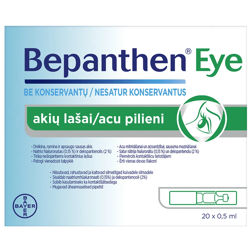 BEPANTHEN Eye acu pilieni, 20gab x 0.5ml - Produkta attēls 2