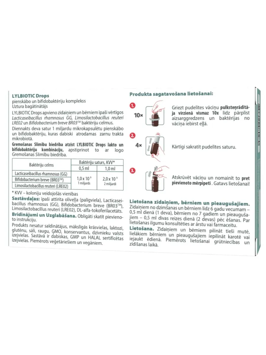 LYL BIOTIC Drops, pilieni, 10 ml - Produkta attēls 2