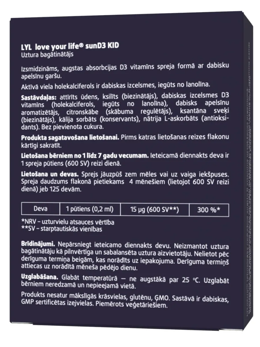 LYL sunD3 PROFESSIONAL 4 000 SV | 2 000 SV, sprejs,  50 ml - Produkta attēls 2