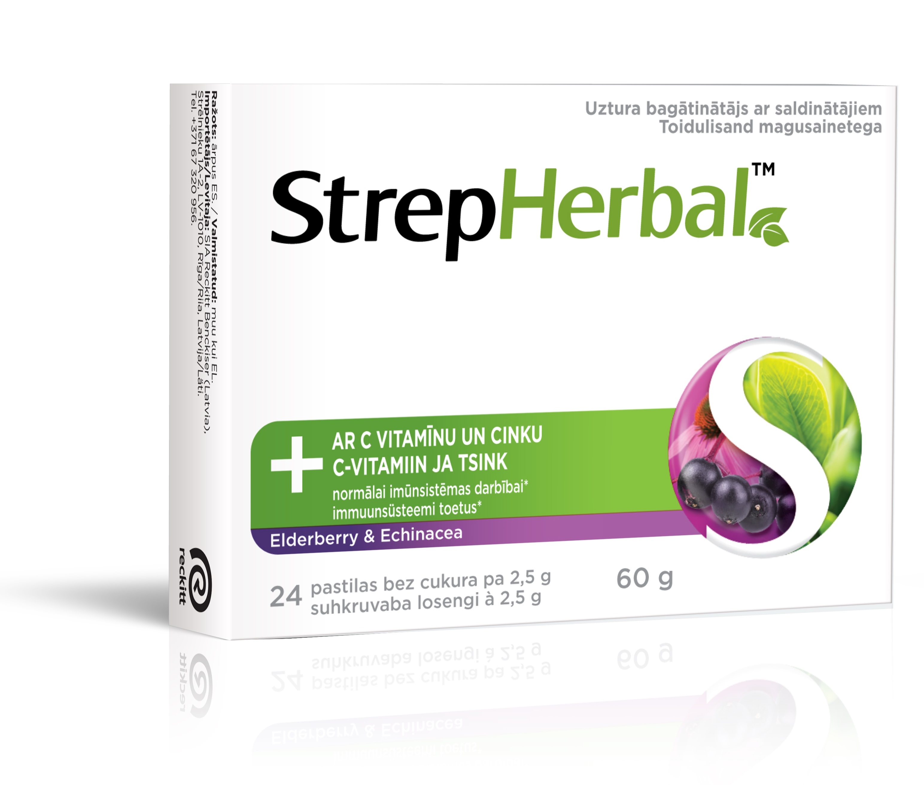 STREPHERBAL Elderberry & Echinacea sūkājamās tabletes N24